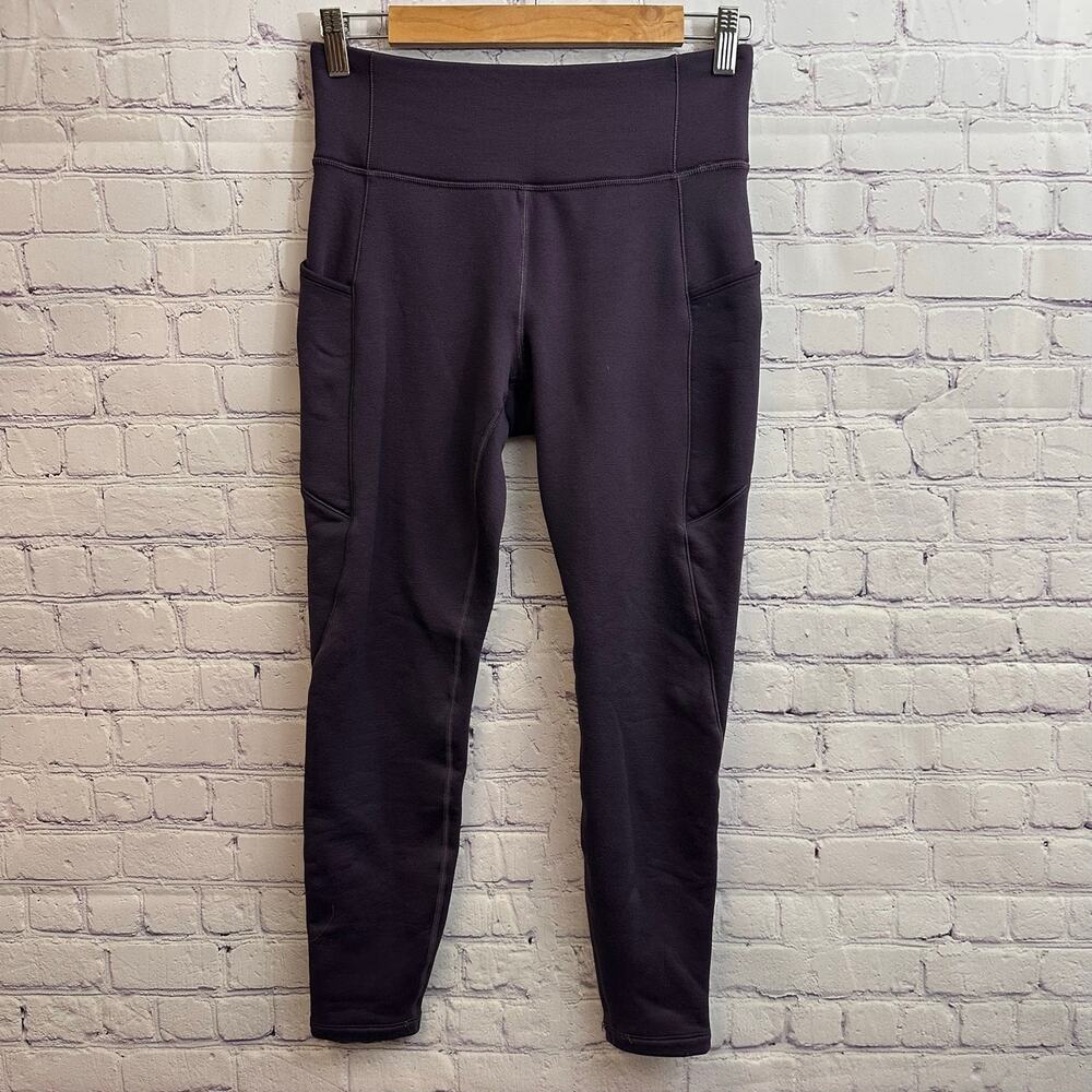 Athleta Altitude Edge Stash Tights Deep Purple Women's Small Fleece Lined